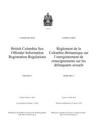 British Columbia Sex Offender Information Registration Regulations ...