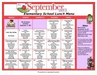 Elementary School Lunch Menu