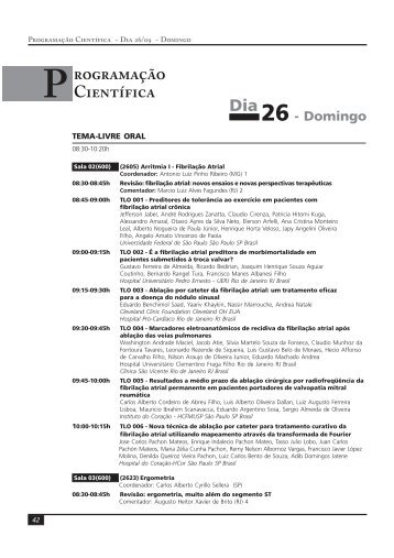 ProgramaÃ§Ã£o CientÃ­fica Dia - 66 Congresso Brasileiro de Cardiologia