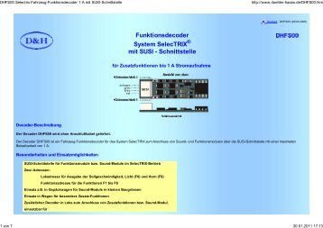 Funktionsdecoder System SelecTRIX mit SUSI - Schnittstelle - mtkb