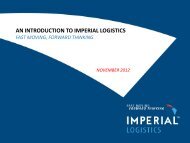 AN INTRODUCTION TO IMPERIAL LOGISTICS