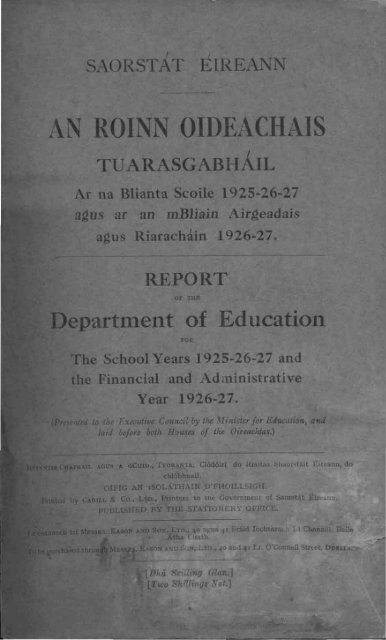 1925-1926-1927 - Department of Education and Skills