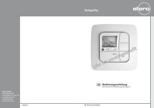 Tempo Tec - elero Antriebstechnik