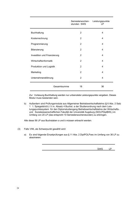 PrÃƒÂ¼fungsordnung nach dem Leistungspunktesystem fÃƒÂ¼r den Bachelor