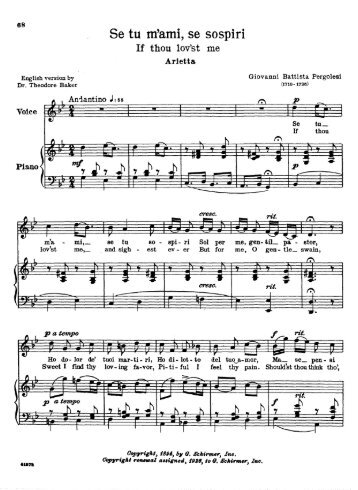 sospiri magazines se tu m ami sheet music