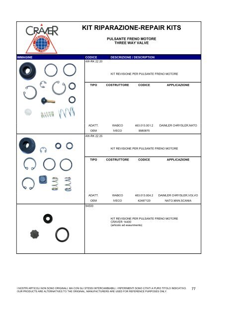 kit riparazione-repair kits - Craver