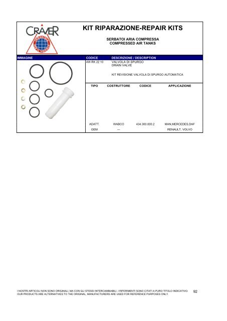 kit riparazione-repair kits - Craver