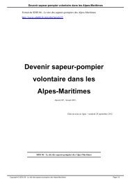 Devenir sapeur-pompier volontaire dans les Alpes ... - SDIS 06