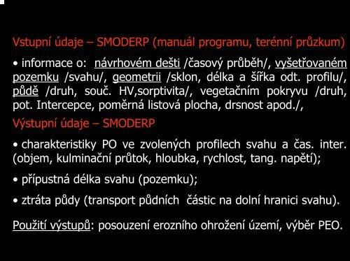 Prezentace k SOOP_uvod - Katedra hydromelioracÃ­ a krajinnÃ©ho ...