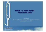 NDGF at LCSC, 18 October 2006 - NSC