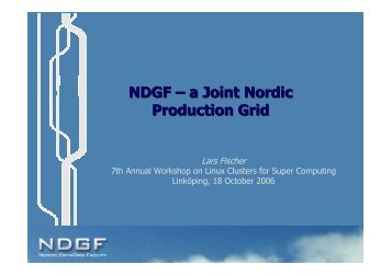 NDGF at LCSC, 18 October 2006 - NSC