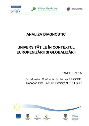 Analiza diagnostic in domeniul - Calitate si Leadership pentru ...