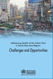 Addressing Health of the Urban Poor in South-East Asia Region ...