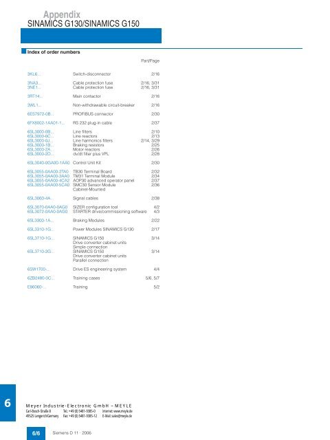 Siemens Sinamics G130/G150 - MEYER Industrie-Electronic GmbH