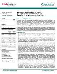 Bonos Ordinarios ALPINA Productos Alimenticios SA