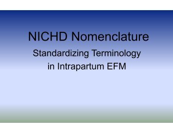 NICHD Nomenclature
