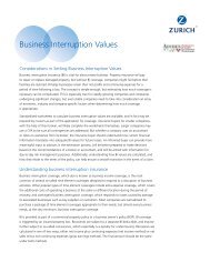 Considerations in Setting Business Interruption Values - Zurich