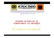 ENAGEO AU MALI OU LE PARTENARIAT EN PRATIQUE - Unctad XI