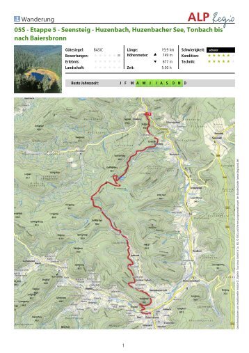 Huzenbach, Huzenbacher See, Tonbach bis nach Baiersbronn