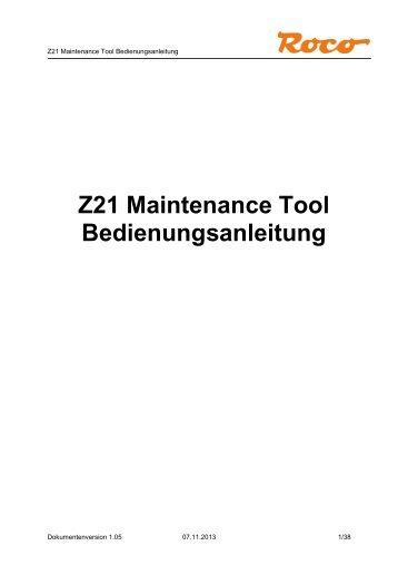 Z21 Maintenance V1.05 - Manual