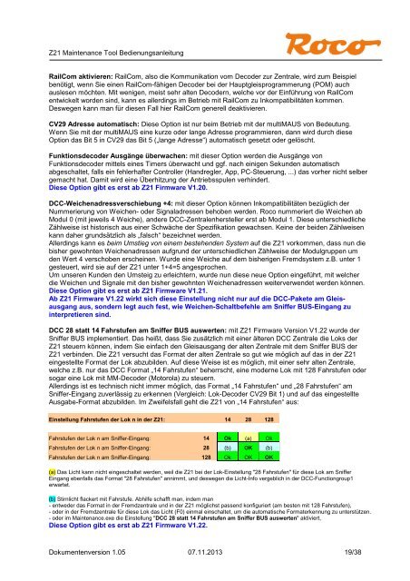 Z21 Maintenance V1.05 - Manual