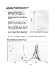 CHEM 153 - Advanced Inorganic Chemistry PROBLEM SET 4 (due ...