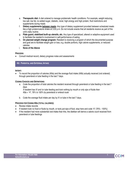 RAI-MDS 2.0 Nutritional Care Resource Guide April 2011 - CCIM