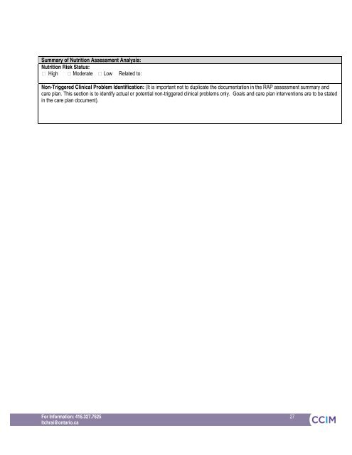 RAI-MDS 2.0 Nutritional Care Resource Guide April 2011 - CCIM