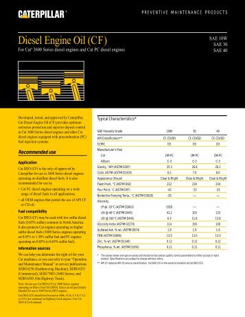 Diesel Engine Oil (CF) - Toromont CAT