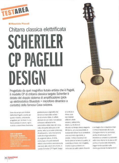 Chitarra classica elettrificata - schertler guitars