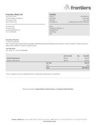 Frontiers Media SA Invoice