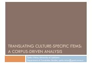 translating culture-specific items: a corpus-driven analysis - Lugos