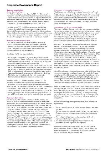 AstraZeneca Annual Report and Form 20-F Information 2011