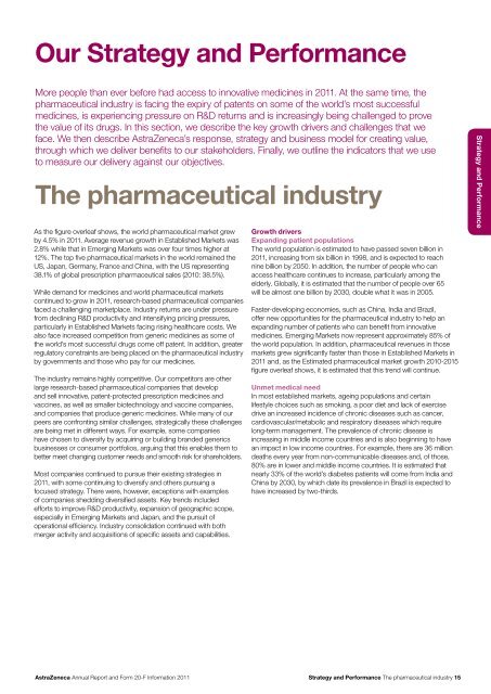 AstraZeneca Annual Report and Form 20-F Information 2011