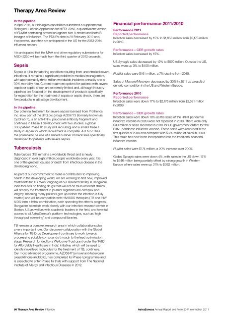 AstraZeneca Annual Report and Form 20-F Information 2011