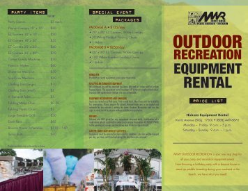 party rental price list wilma lott catering