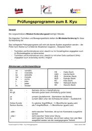 PrÃ¼fungsprogramm zum 8. Kyu (Gelbgurt) - Karate Hayashi St. PÃ¶lten