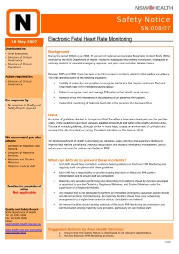 Electronic Fetal Heart Rate Monitoring - NSW Health