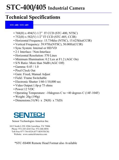 STC-400/405 - RTS Vision