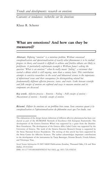 What are emotions? And how can they be measured?