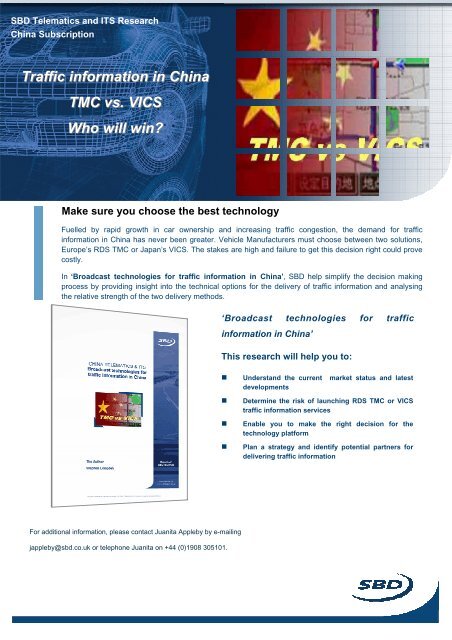 voorbeeld personeel oneerlijk Traffic information in China TMC vs. VICS Who will win? - SBD