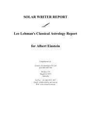 SOLAR WRITER REPORT Lee Lehman's Classical Astrology Report ...