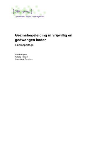 Gezinsbegeleiding in vrijwillig en gedwongen kader - WODC