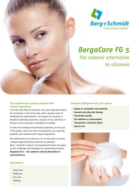 BergaCare FG 5 The natural alternative to silicones - Berg + Schmidt