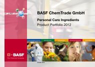 BASF ChemTrade GmbH Personal Care Ingredients