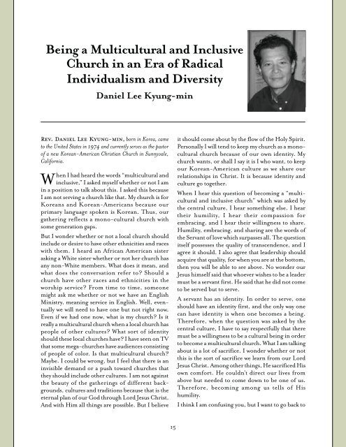 RESOURCING THE CHURCH FOR ECUMENICAL MINISTRy A ...