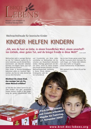 KINDER HELFEN KINDERN - bei Brot des Lebens