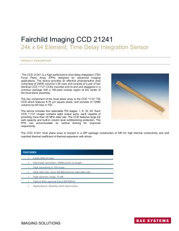 CCD 21241 Data Sheet - Fairchild Imaging