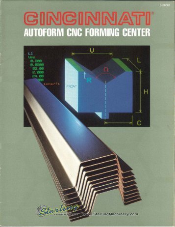 Cincinnati Autoform CNC Forming Center Brochure - Sterling ...