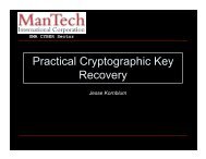 Practical Cryptographic Key Recovery - Jesse Kornblum